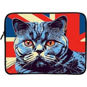British Cat Mac Book Air 14" Sleeve - Britain Flag Laptop Sleeve